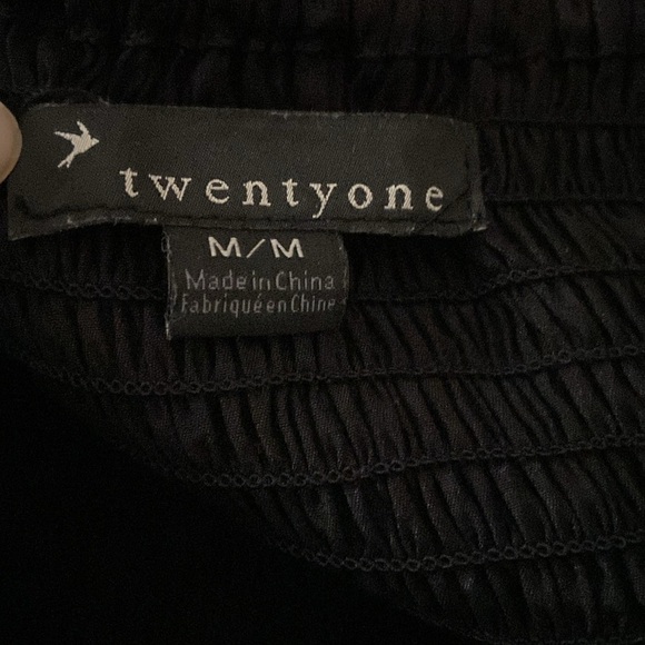 Twentyone Black Strapless Ruffle Smocked Jumpsuit Size Medium - Picture 5 of 7